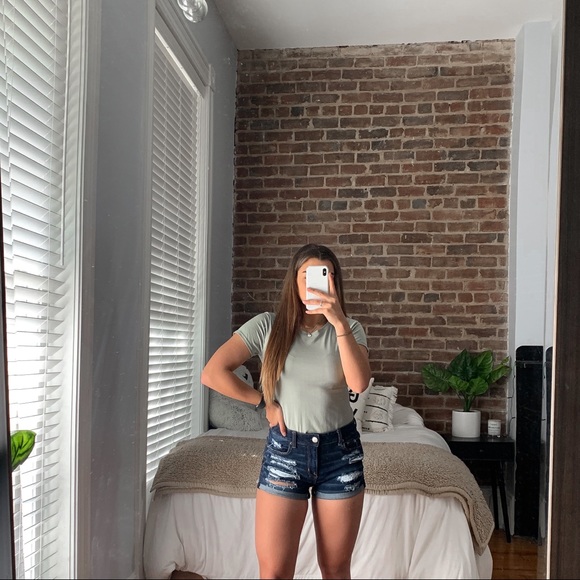 American Eagle Outfitters Pants - Dark wash denim shorts